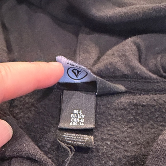 Volcom Black Hoodie with Blue Accents - Picture 4 of 7